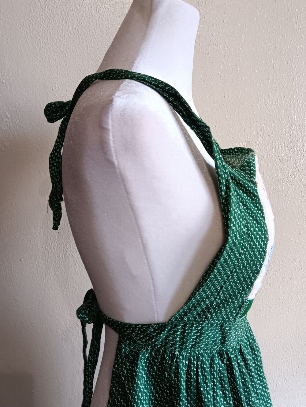 Green Coquette Cottagecore Vintage Goose Kitchen Apron W/ Pocket, Farmhouse - Picture 5 of 8